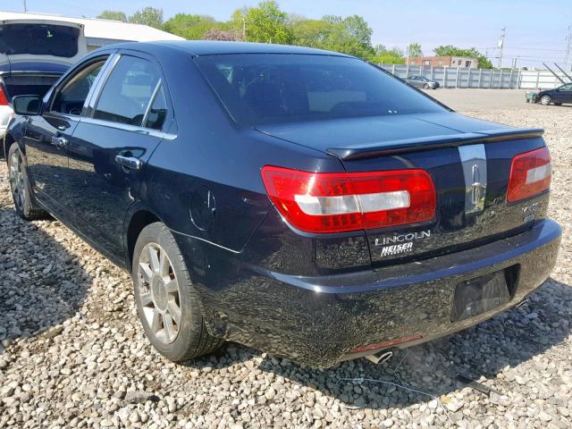 3LNHM28T07R622461 - 2007 LINCOLN MKZ BLACK photo 3