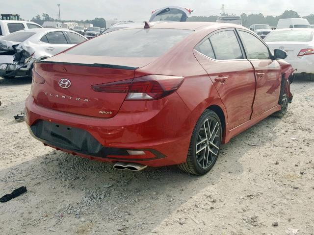 KMHD04LB3KU819307 - 2019 HYUNDAI ELANTRA SP RED photo 4