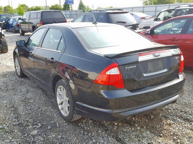 3FAHP0JG0BR202324 - 2011 FORD FUSION SEL BLACK photo 3