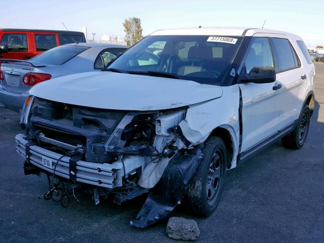 1FM5K8AR6DGC31294 - 2013 FORD EXPLORER P WHITE photo 2