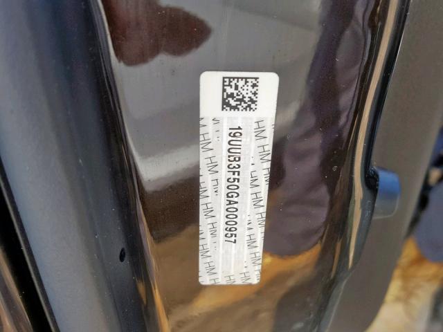 19UUB3F50GA000957 - 2016 ACURA TLX TECH BROWN photo 10