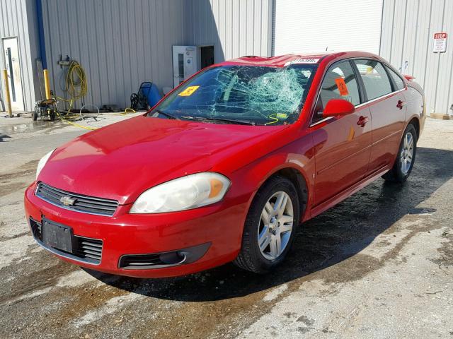 2G1WC57M291139709 - 2009 CHEVROLET IMPALA 2LT RED photo 2