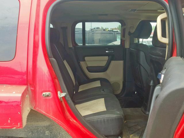 5GTDN13EX78195979 - 2007 HUMMER H3 RED photo 6