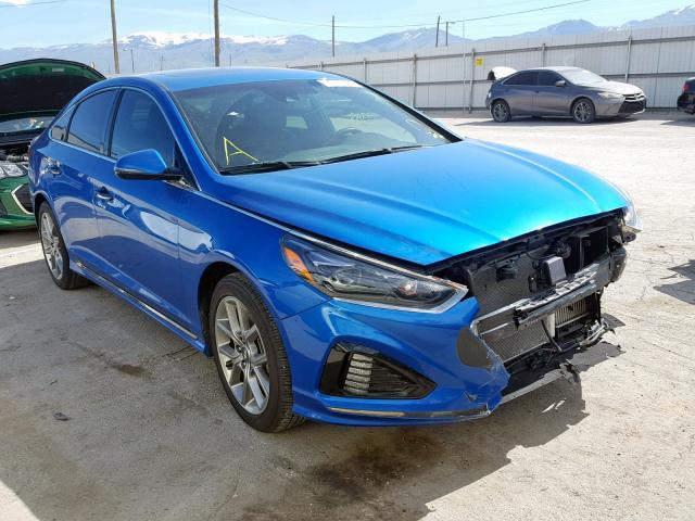 5NPE34AB4JH633979 - 2018 HYUNDAI SONATA SPO BLUE photo 1