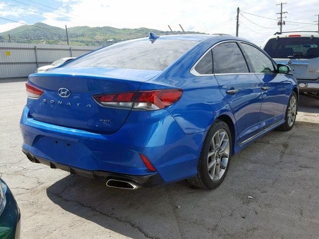 5NPE34AB4JH633979 - 2018 HYUNDAI SONATA SPO BLUE photo 4