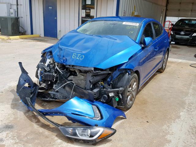 5NPD84LF1HH066010 - 2017 HYUNDAI ELANTRA BLUE photo 2