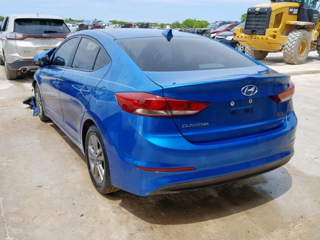 5NPD84LF1HH066010 - 2017 HYUNDAI ELANTRA BLUE photo 3