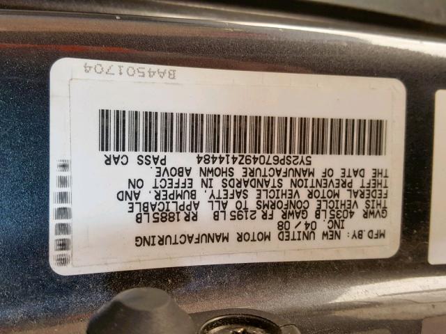 5Y2SP67049Z414484 - 2009 PONTIAC VIBE GRAY photo 10