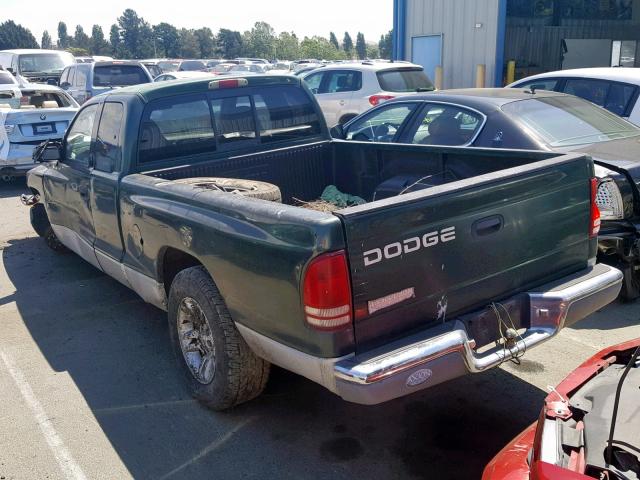 1B7GL22X31S297847 - 2001 DODGE DAKOTA GREEN photo 3