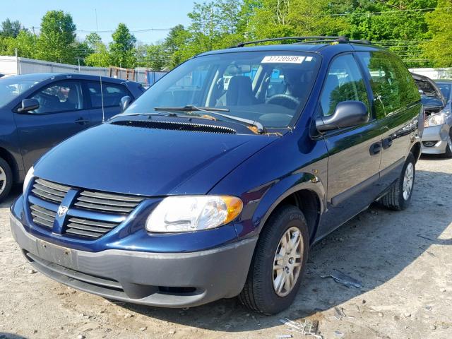 1D4GP25B05B344345 - 2005 DODGE CARAVAN SE BLUE photo 2