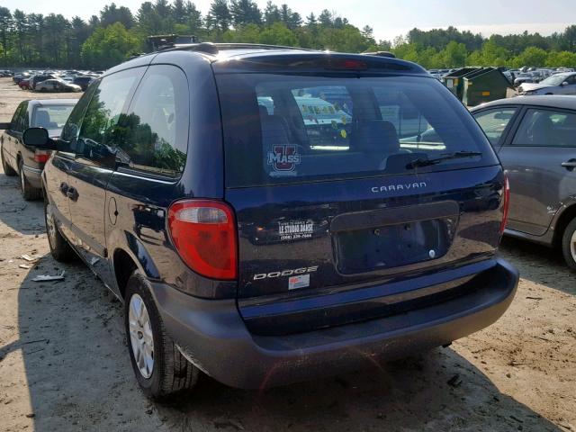 1D4GP25B05B344345 - 2005 DODGE CARAVAN SE BLUE photo 3