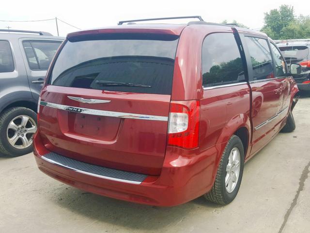 2C4RC1BGXCR300606 - 2012 CHRYSLER TOWN & COU BURGUNDY photo 4