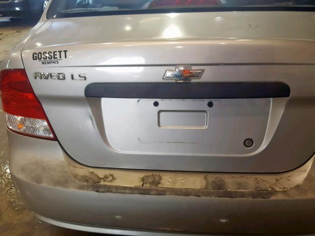 KL1TD52665B344127 - 2005 CHEVROLET AVEO BASE Күміс фото 9