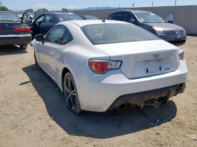 JF1ZNAA15D2711778 - 2013 TOYOTA SCION FR-S WHITE photo 3