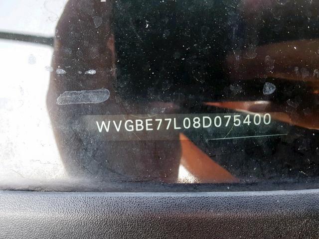 WVGBE77L08D075400 - 2008 VOLKSWAGEN TOUAREG 2 GOLD photo 10
