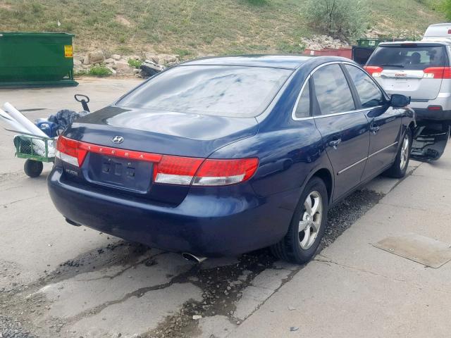 KMHFC46F97A142500 - 2007 HYUNDAI AZERA SE BLUE photo 4