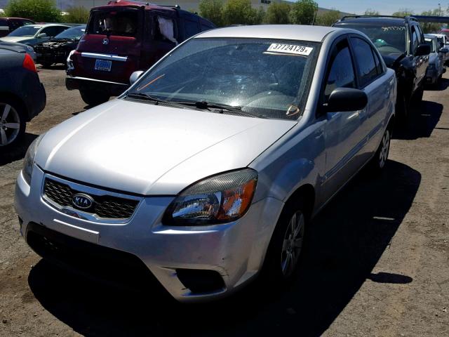 KNADH4A3XA6638360 - 2010 KIA RIO LX GRAY photo 2