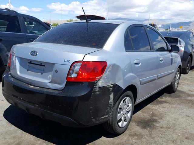 KNADH4A3XA6638360 - 2010 KIA RIO LX GRAY photo 4