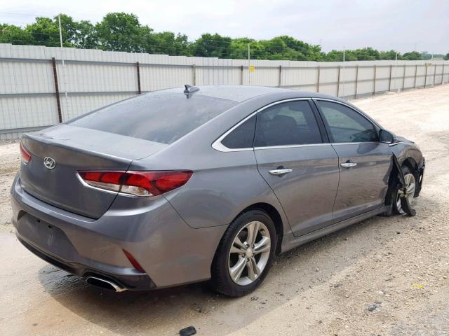 5NPE34AF0JH679585 - 2018 HYUNDAI SONATA SPO GRAY photo 4