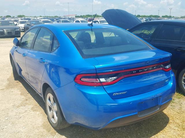 1C3CDFBB9GD680622 - 2016 DODGE DART SXT BLUE photo 3