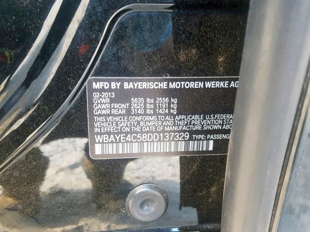 WBAYE4C58DD137329 - 2013 BMW 740 LI BLACK photo 10