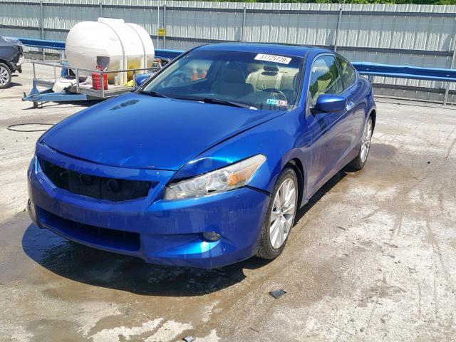 1HGCS22888A010210 - 2008 HONDA ACCORD EXL BLUE photo 2