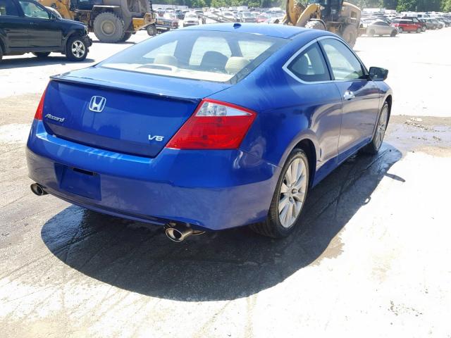 1HGCS22888A010210 - 2008 HONDA ACCORD EXL BLUE photo 4