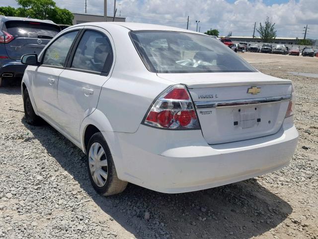 KL1TD5DE7BB247938 - 2011 CHEVROLET AVEO LS WHITE photo 3