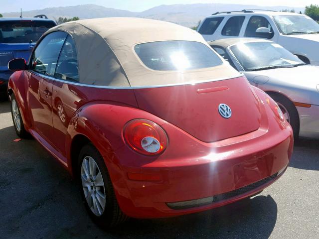 3VWRG31YX9M409008 - 2009 VOLKSWAGEN NEW BEETLE წითელი ფოტო 3