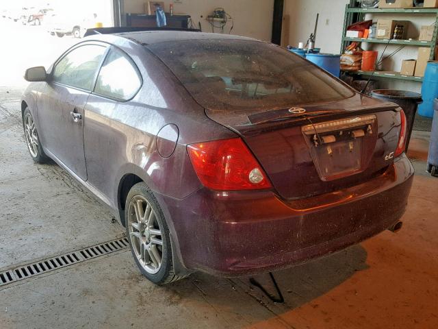 JTKDE177250057604 - 2005 TOYOTA SCION TC მუქწითელი ფოტო 3