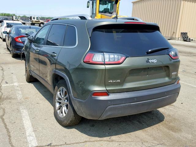 1C4PJMLB9KD295191 - 2019 JEEP CHEROKEE L GREEN photo 3