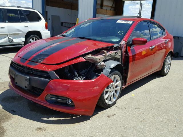 1C3CDFCH2DD214707 - 2013 DODGE DART LIMIT RED photo 2