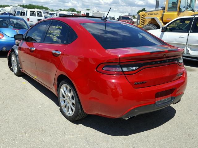 1C3CDFCH2DD214707 - 2013 DODGE DART LIMIT RED photo 3