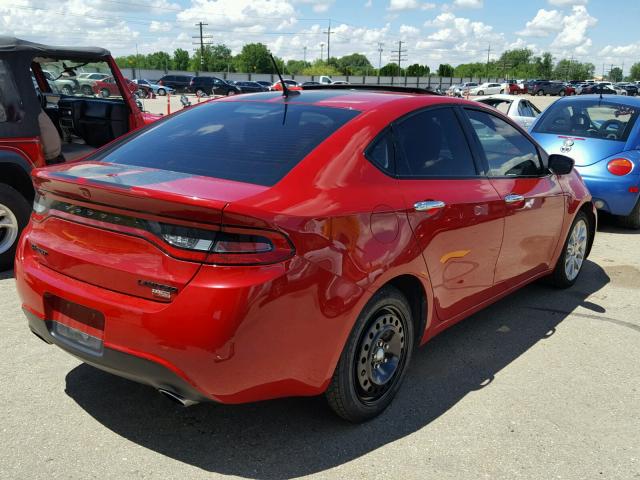 1C3CDFCH2DD214707 - 2013 DODGE DART LIMIT RED photo 4