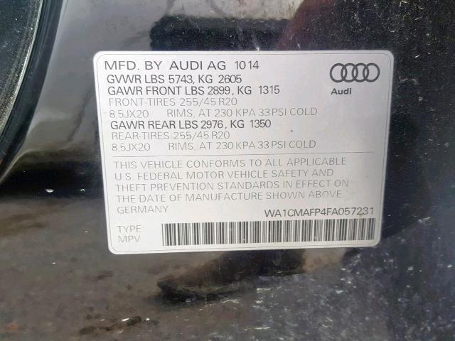 WA1CMAFP4FA057231 - 2015 AUDI Q5 TDI BLACK photo 10