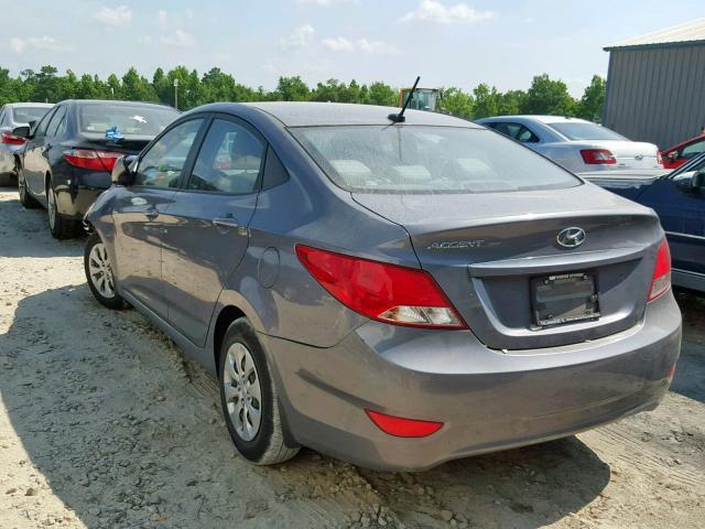 KMHCT4AE0GU115671 - 2016 HYUNDAI ACCENT SE GRAY photo 3