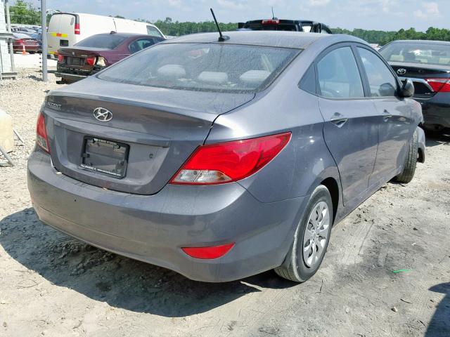 KMHCT4AE0GU115671 - 2016 HYUNDAI ACCENT SE GRAY photo 4