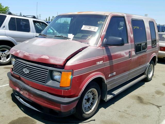 1GBDM15Z9KB238881 - 1989 CHEVROLET ASTRO RED photo 2