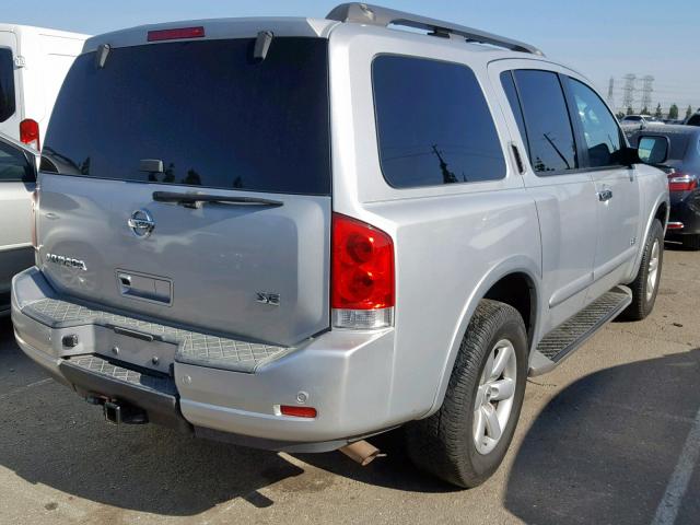 5N1AA08DX8N611561 - 2008 NISSAN ARMADA SE SILVER photo 4