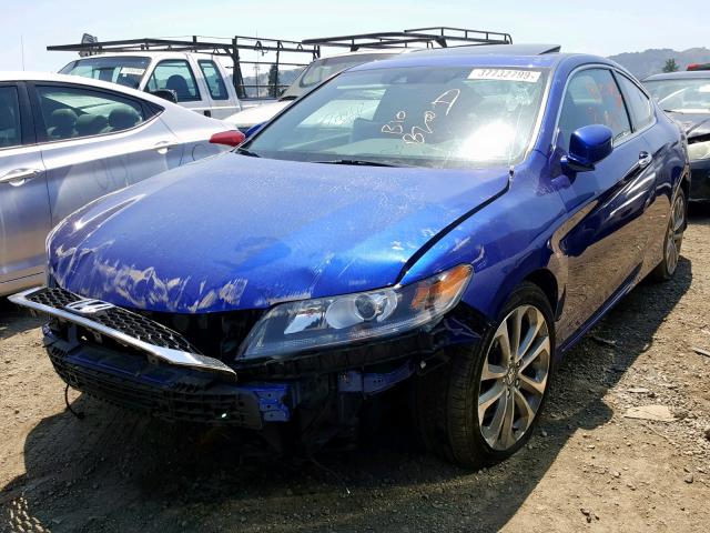 1HGCT1B8XEA016707 - 2014 HONDA ACCORD EXL BLUE photo 2