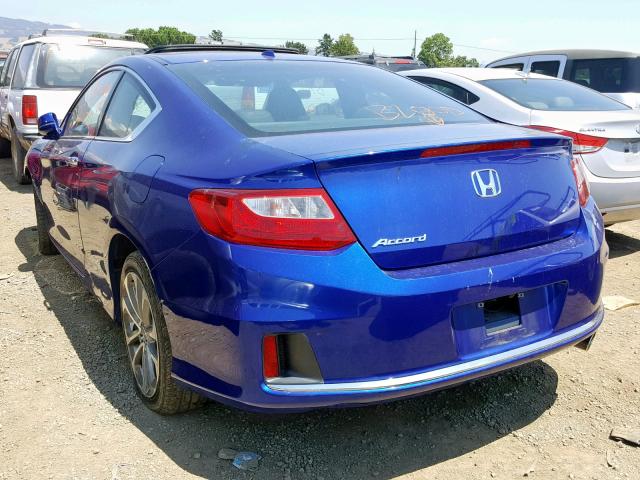 1HGCT1B8XEA016707 - 2014 HONDA ACCORD EXL BLUE photo 3