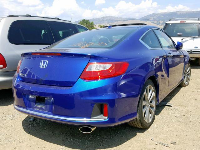 1HGCT1B8XEA016707 - 2014 HONDA ACCORD EXL BLUE photo 4