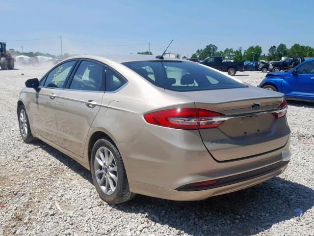 3FA6P0G75HR193479 - 2017 FORD FUSION S GOLD photo 3