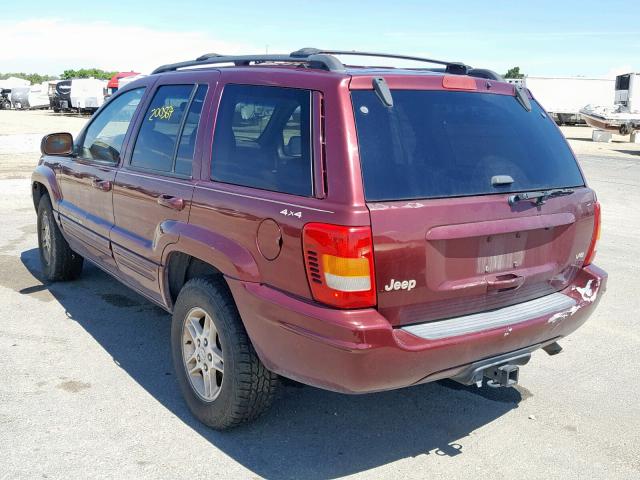 1J4GW68N0XC638168 - 1999 JEEP GRAND CHER MAROON photo 3