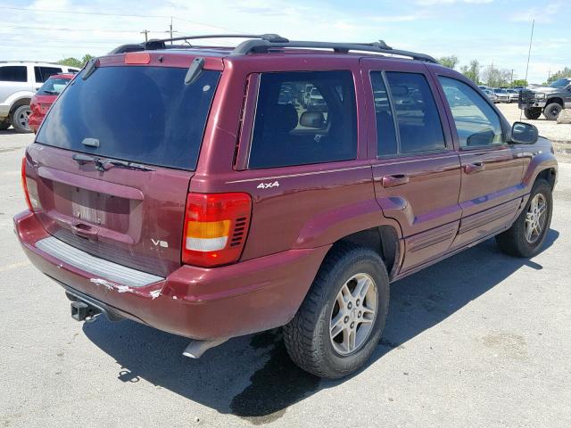 1J4GW68N0XC638168 - 1999 JEEP GRAND CHER MAROON photo 4