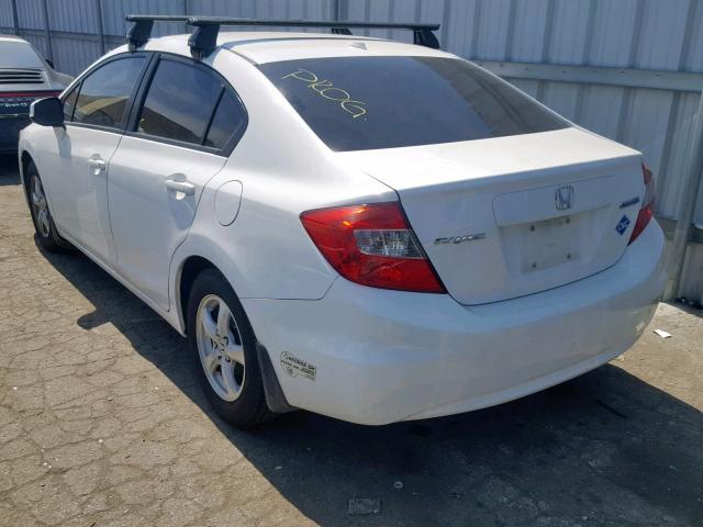 19XFB5F53CE002342 - 2012 HONDA CIVIC NATU WHITE photo 3