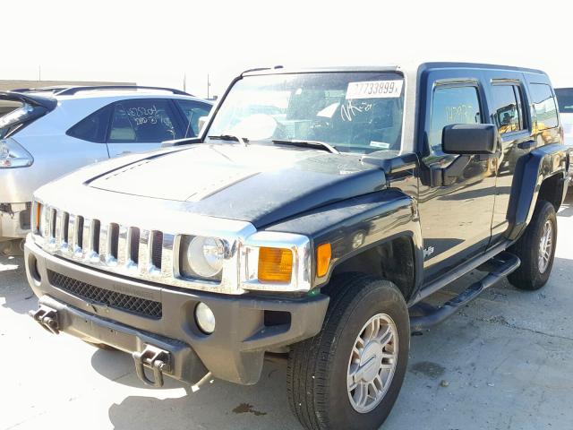 5GTEN13E498110464 - 2009 HUMMER H3 BLACK photo 2