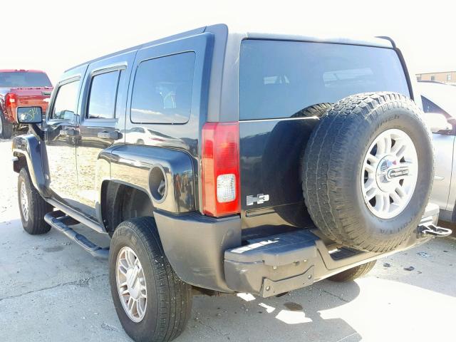 5GTEN13E498110464 - 2009 HUMMER H3 BLACK photo 3