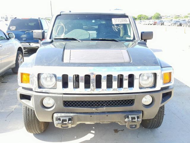 5GTEN13E498110464 - 2009 HUMMER H3 BLACK photo 9