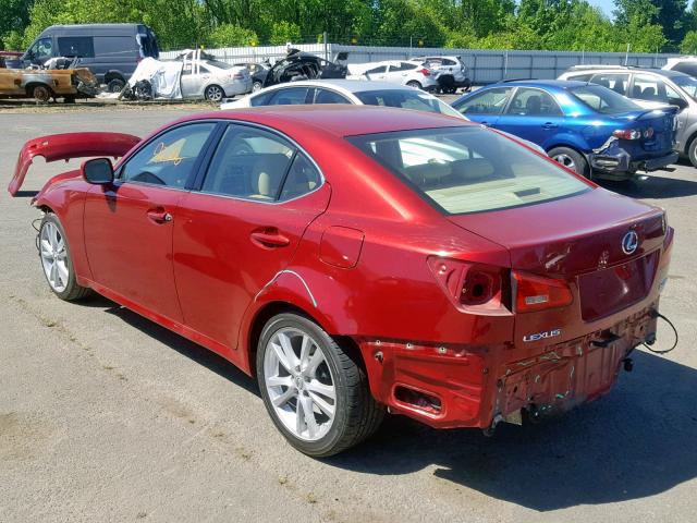 JTHBK262062010207 - 2006 LEXUS IS 250 RED photo 3